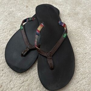 Size 8 brown sanuk flip-flops women’s